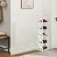 thumbnail image 4 of AuroraX 6 Tier Shoe Rack Narrow Stackable Tower Tall Shoe Rack Organizer Corner Space-Saving White Sturdy Free Standing Shoe Storage Organizer for Closet,Entryway,Door, 4 of 6