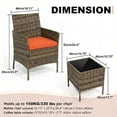 thumbnail image 2 of 3 Piece Patio Furniture Set, Rattan Outdoor Furniture with 2 Chairs & Coffee Table, 2 of 8