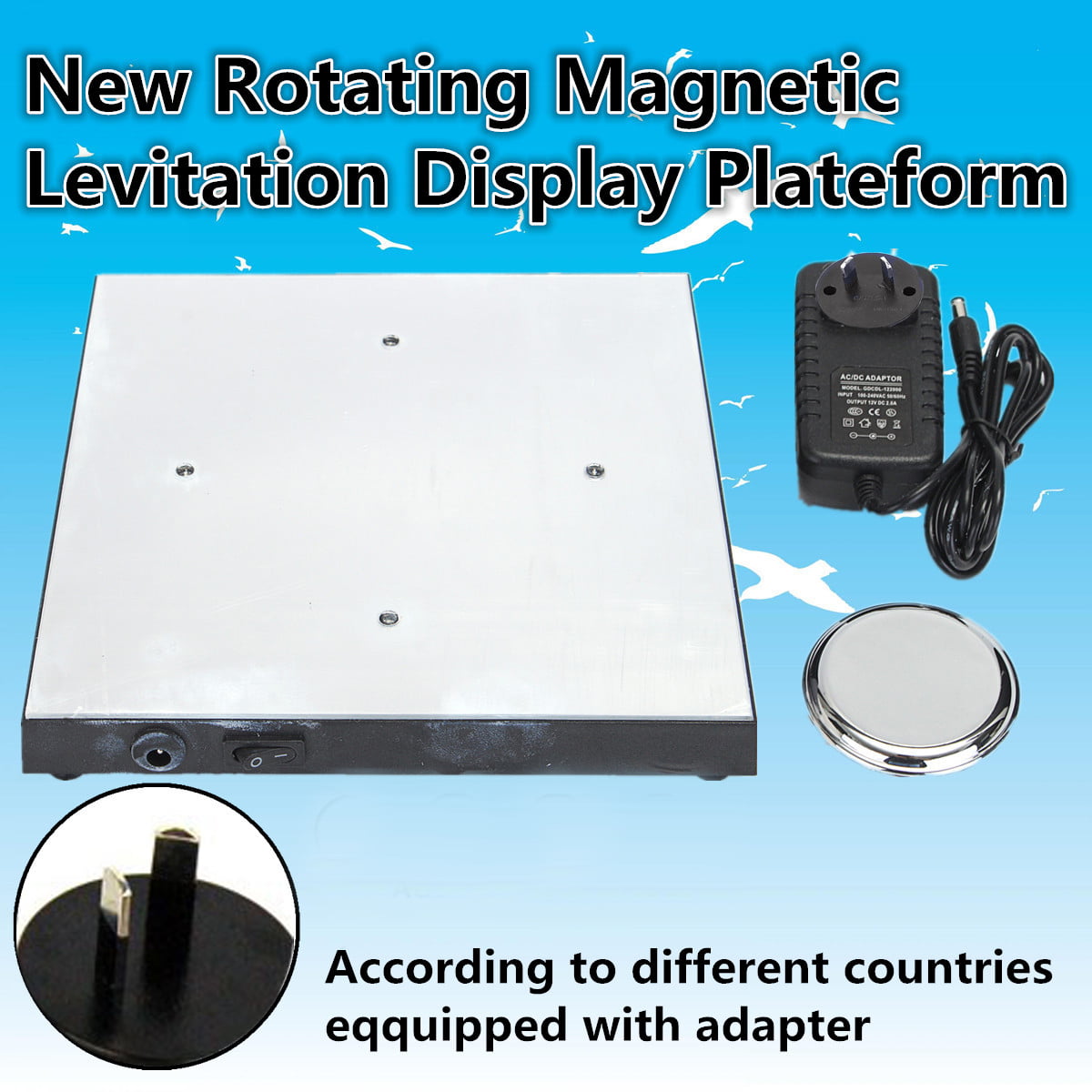 Rotating Magnetic Levitation Floating Show Shelf Display Platform Home Decor JS