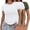 Green, variant on Women's Crop T Shirt Girls Summer Pullover Top Women's Thin Round Neck Fashion Short Sleeves