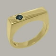 thumbnail image 2 of LBG British Made 9k Yellow Gold Ring with Natural London Blue Topaz Mens Band Ring - 33 size options - Size 7.25, 2 of 6