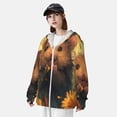 thumbnail image 4 of Picia Cute Sunflower Guinea Pig Women's Men's UPF 50+ Sun Protection Hoodie Shirt Long Sleeve SPF Fishing Outdoor UV Hiking Lightweight Shirts-Small, 4 of 9