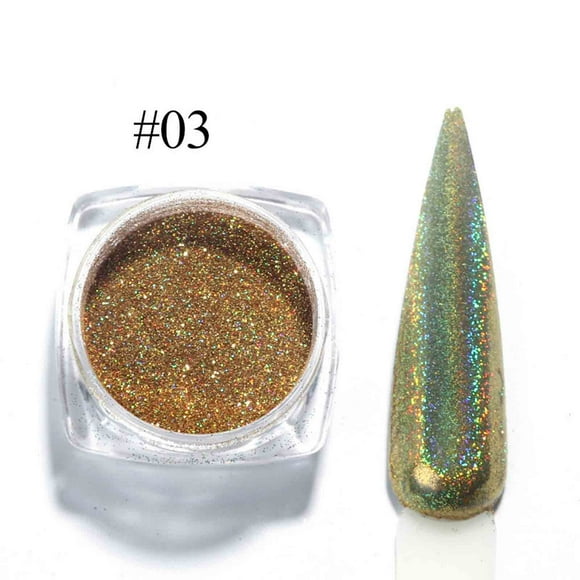 Xihbxyly Polvo de Espejo Óptico, Pigmento Brillante para Uñas, Fácil de Aplicar para Esmalte de Gel y Esmalte de Uñas, Versátil para Decoración de Uñas En Casa o Salón, Capacidad Aproximada de 2 G.