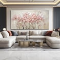 thumbnail image 5 of Pink and White Canvas Pictures Floral Poster Print 29"x58" Large Artwork for Living Room Nature Painting Wall Art for Dining Room, 5 of 8