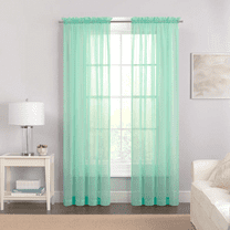 Plume D' Home Sheer Curtain 2 Panels of (55" W × 84" L) Rod Pocket Solid Sheer (Mint)
