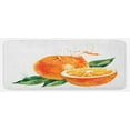 thumbnail image 1 of Fruit Kitchen Mat, Watercolor Orange Yummy Kitchen Natural Organic Winter Motif, Plush Decorative Kitchen Mat with Non Slip Backing, 47" X 19", Marigold Fern Green, by Ambesonne, 1 of 1