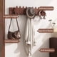 thumbnail image 5 of Perchero de pared de madera natural con forma de piano, 4 ganchos abatibles, perchero de madera maciza para entrada, diseño compacto, perchero de pared estilo japonés sin perforaciones., 5 of 5