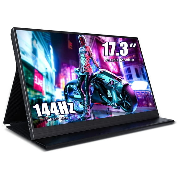 ZSCMALLS Portable Monitor 17.3 Inch 144Hz 1080P FHD Gaming Monitor USB-C HDMI Computer Display HDR IPS Laptop Screen Extender with Smart Cover/Speakers for Lap