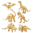 thumbnail image 1 of Juguete de dinosaurio dorado realista para niñas y niños, figura de acción en miniatura educativa. 6pcs, 1 of 9