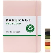 PAPERAGE Recycled Lined Journal, (Pink Blush), 160 Pages, Hardcover, 5.7” x 8”