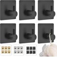 thumbnail image 1 of 6 Piezas Ganchos de Baño, 304 Acero Inoxidable, Adhesivos Organización, Accesorios para La Cocina, El Baño o Oficina (Negro) Negro, 1 of 6
