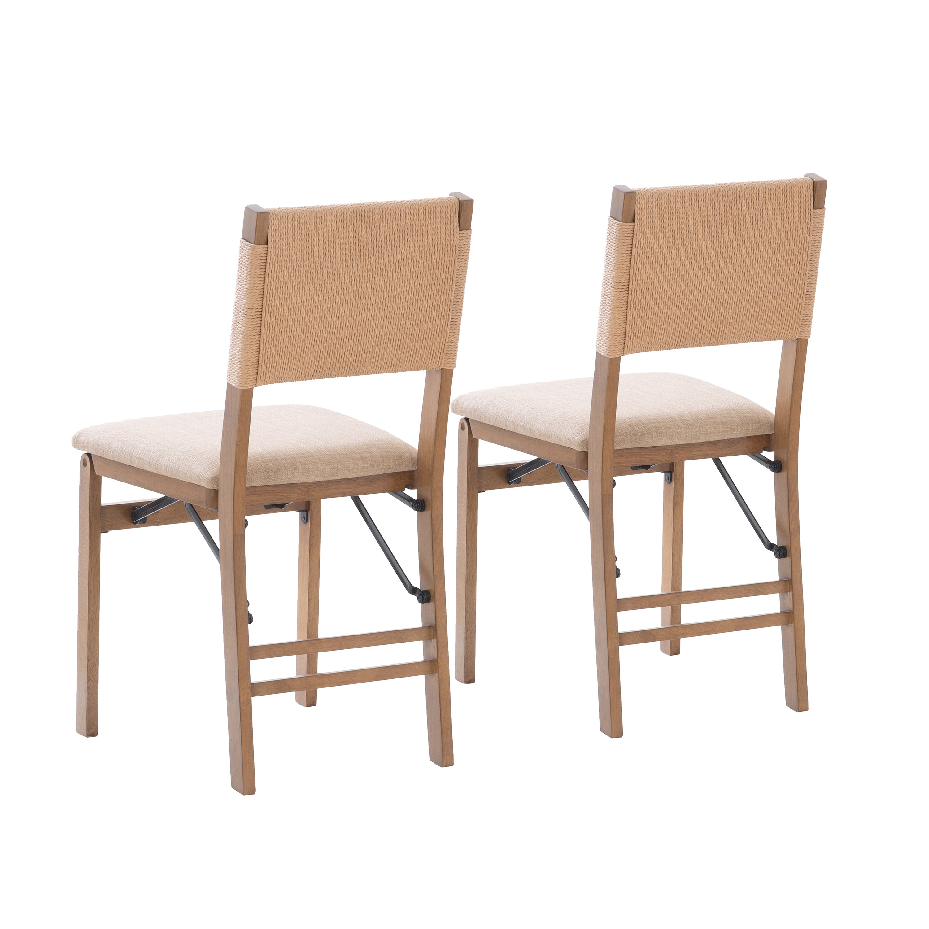 Linon Grenshaw Indoor Rope Folding Dining Chair, Set of 2, Natural