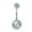 Green, variant on 1pc Stainless Steel Belly Button Ring Crystal Ball Navel Body Piercing Jewelry-Blue