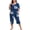 NavyLargeFlower, variant on Women Plus Size Pajamas Set Sleepwea Short Sleeve Pjs Floral Pajama Sets with Pockets