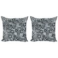 thumbnail image 1 of Ambesonne Grey Throw Pillow Cover 2 Pack, Clock Technologic Pattern, 24", Grey Grey, 1 of 2