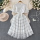 thumbnail image 1 of Vestido informal de malla ahuecada con lentejuelas para verano, exquisito vestido elegante de encaje de estilo social, corte en A, 1 of 5