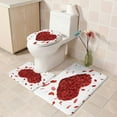 thumbnail image 4 of Valentine Decor Red Rose Heart Shower Curtain 4 Piece Bathroom Set Romantic Holiday Decorations Valentine's Day Gifts Home Makeover, 4 of 9