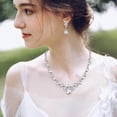 thumbnail image 2 of Mujer Sets de Joyería Cristal Austríaco Elegante Boda Lágrima Flor Collar Arete para Novia, 2 of 4