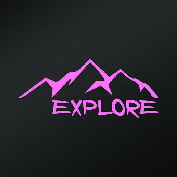 Explore Hiking Camping Vinyl Decal Sticker | Cars Trucks Vans Walls Laptops Cups | Pink | 6.5 inches | KCD943P