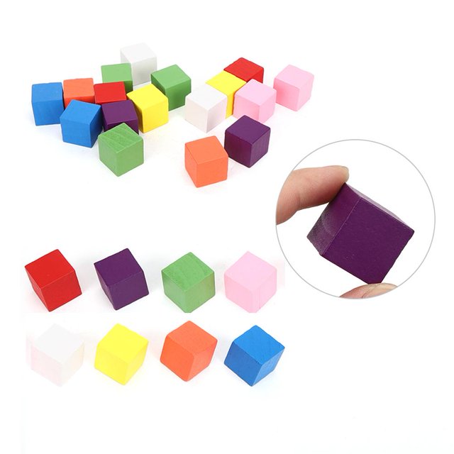 Herwey 2 Sets Colored Block Set Pine Wood Children Geometry Enlightenment Early Education Toy,Colored Block Toy,Enlightenment Toy