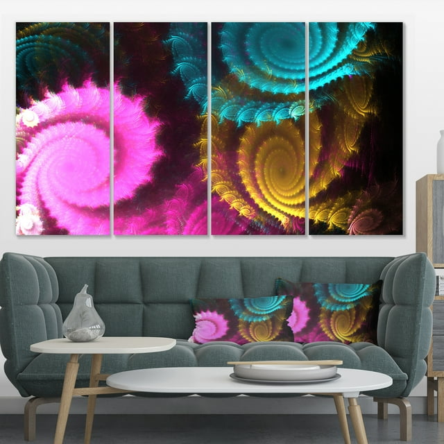 Fond Abstrait Fractal Tourbillon de Couleur - Grande Œuvre d'Art sur Toile Abstraite