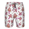 thumbnail image 3 of Adobk Purple Mushroom Print Men's Swim Trunks Hawaiian Bathing Suit Swimsuits Beach Shorts with Pockets-Medium, 3 of 6