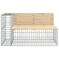 thumbnail image 4 of vidaXL Patio Bench Gabion Design Outdoor Seating Bench Loveseat Solid Wood, 4 of 8