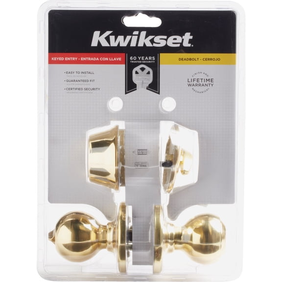 Kwikset Polo Deadbolt Lock - Metal Brass Finish - Doors Lock Kwik