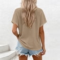 thumbnail image 5 of GERsome T-Shirts for Women Short Sleeve Waffle Knit Button Down Crew Neck Casual Business Work Shirts, 5 of 6