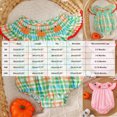 thumbnail image 3 of KPOPLK Baby Girl Halloween Romper One-piece Fly Sleeve Pumpkin Print Bubble Bodysuit Fall Pumpkin Patch Outfit for 3 6 9 12 18 Months Size 6-12 Months,Light Pink, 3 of 8