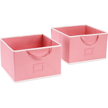 Seed Sprout - Set of 2 Large Canvas Storage Box, Pink