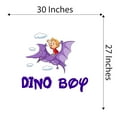 thumbnail image 4 of Cute Dinosaur Boy lover Riding Wall Art DesignWall Decal Decoration Dino Boy Joyful Cartoon Cartoon Animals Decorating Ideas for Child's Bedroom Size: 30 In(W) x 27 In(H), 4 of 5
