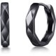 thumbnail image 1 of Pendientes de aro para hombre con corte geométrico único en plata de ley y color negro, 1 of 5