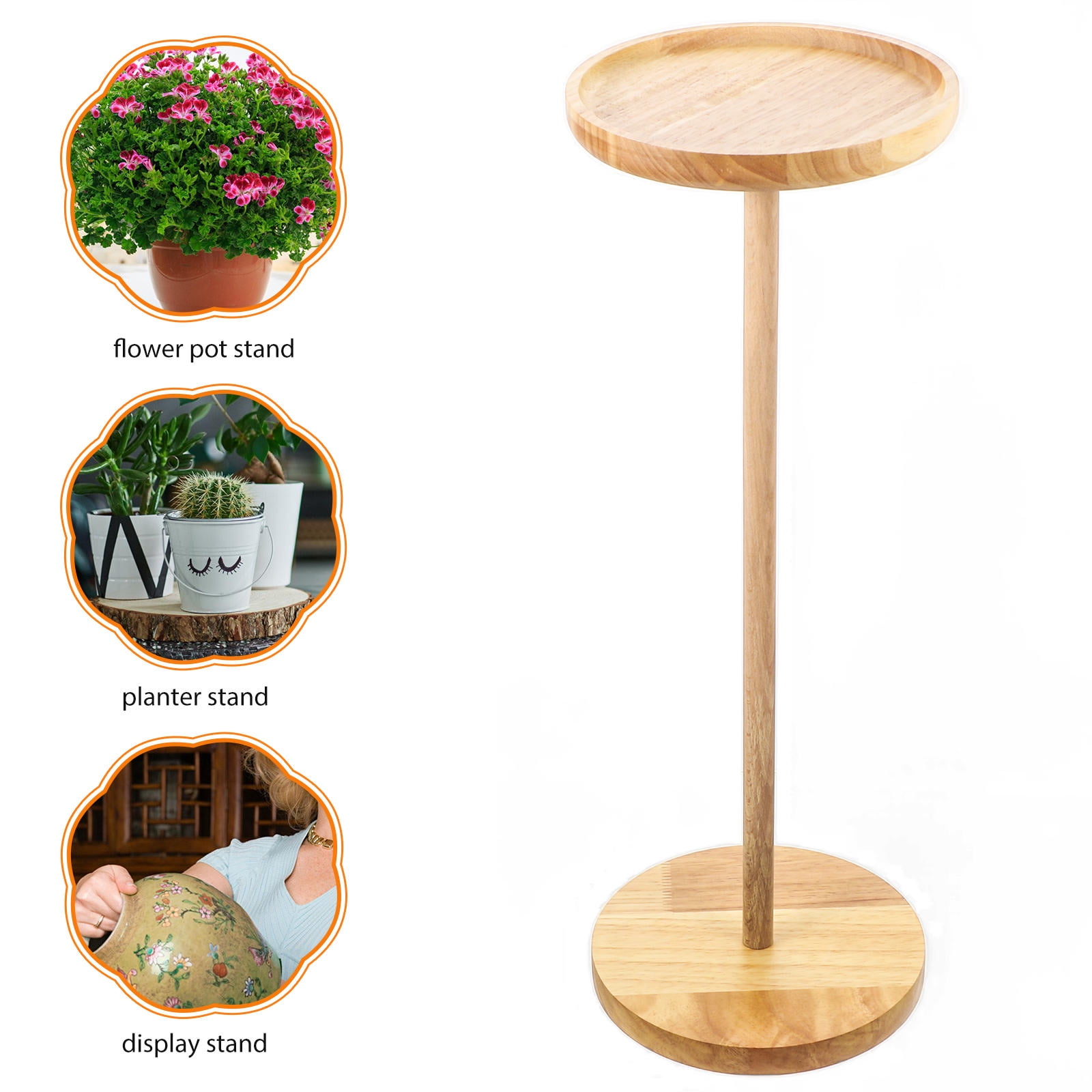 Raindrops Steel Tongue Drum Holder 1-Pack with Premium Khaki Wood Stand, , 19.5x19.5x54cm