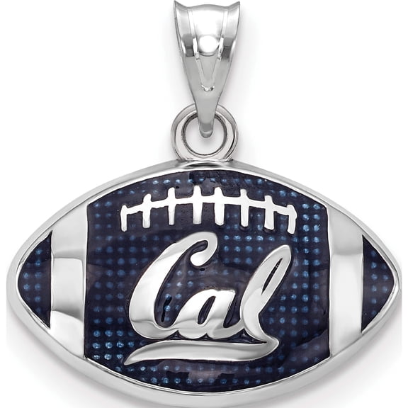 Sterling Silver Univ. Of California Berkeley Enameled Football Pendant (19 X 17) Made In United States ss508ucb