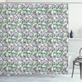 thumbnail image 1 of Tropical Shower Curtain, Watercolor Hibiscus Palm Pattern with Botanical Leaves Flowers Hawaii Vegetation, Fabric Bathroom Set with Hooks, 69W X 84L Inches Extra Long, Multicolor, by Ambesonne, 1 of 3