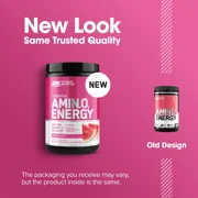 Optimum Nutrition Amino Energy Pre Workout + Essential Amino Acids Powder, Watermelon, 30 Servings
