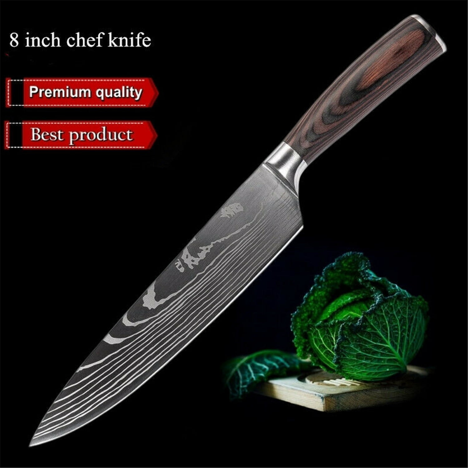 Kepeak 5 inch Kitchen Knives Laser Damascus Pattern Chef Knife Sharp  Cleaver Slicing Utility Knives Tool