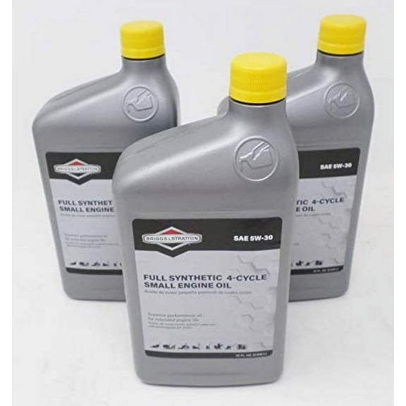 Briggs and Stratton 100074 Pack of (3) 1-Quart 5W-30 Synthetic Oil