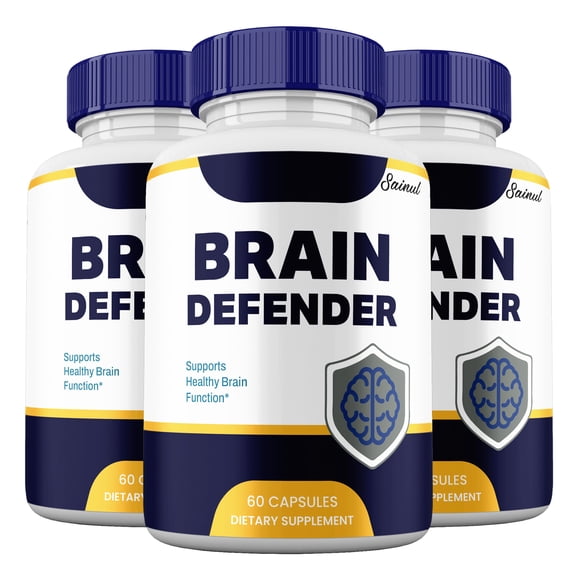(3 Pack) Brain Defender Supplement, Brain and Cognitive Capsules, BrainDefender Pills Advanced Formula