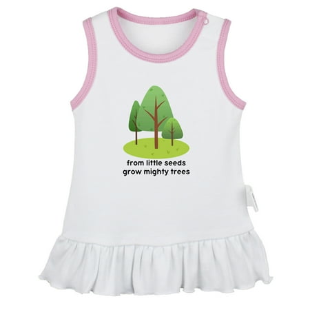 

iDzn From Little Seeds Grow Mighty Trees Funny Dresses For Baby Newborn Babies Skirts Infant Princess Dress 0-24M Kids Graphic Clothes (White Sleeveless Dresses 18-24 Months)