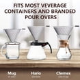 thumbnail image 3 of Reusable Stainless Steel Pour Over Coffee Filter, V60 Style Cone Dripper with Silicone Handle and Cleaning Brush, 3 of 3