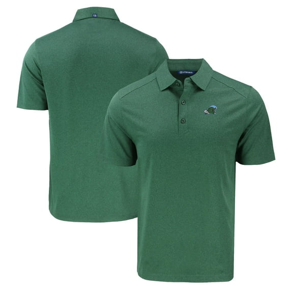 Men's Cutter & Buck Heather Green Tulane Green Wave Forge Eco Stretch Recycled Polo