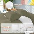 thumbnail image 2 of Abstract Solid Color Bedding Duvet Cover Set Twin Size 4 Pieces Simple Avocado Dark Low Saturation Bedding Set with Zipper Closure, 1 Comforter Cover 68x86 Inches 1 Flat Sheet & 2 Pillow Cases, 2 of 7