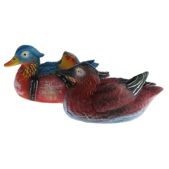 Resina Estatuas De Mandarín, Un Par De Mandarín Artificial Para en hogar Decoración De Jardín Piscina Estanque Ornamento 16x9x9cm (6.3x3.54x3.54inches)