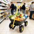 thumbnail image 6 of 55L Poly Garden Dump Cart, 300LB Capacity Folding Wagon with Steel Frame, 10" Pneumatic Tires Heavy Duty Utility Cart for Yard, Black, 6 of 17