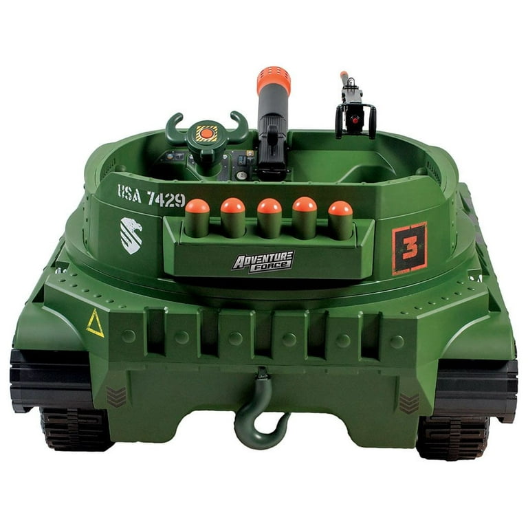 NEW WALMART EXCLUSIVE Adventure Force 24 Volt Thunder Tank GREEN Ride-On  With Working Cannon and Rotating Turret! For Boys & Girls Ages 3 and up 
