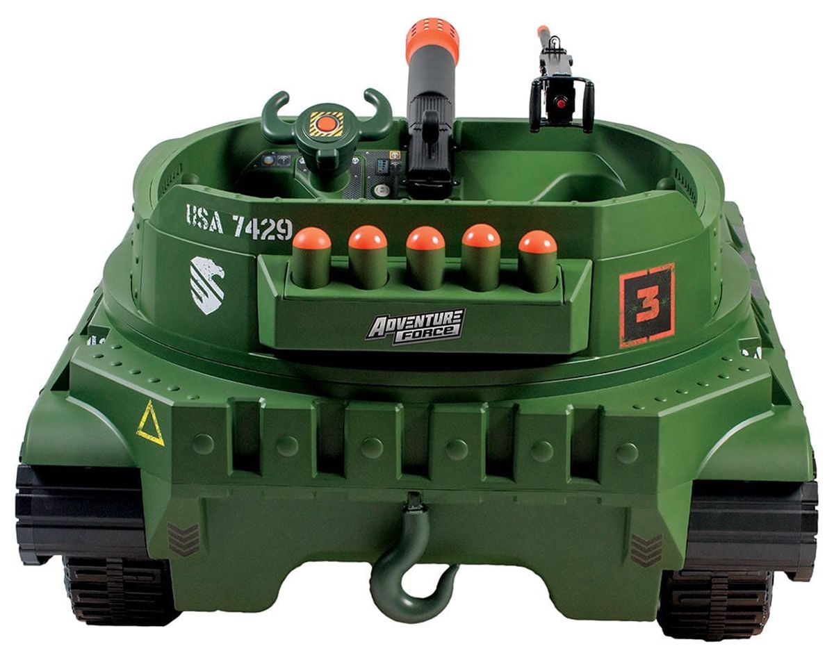 NEW WALMART EXCLUSIVE Adventure Force 24 Volt Thunder Tank GREEN Ride-On With Working Cannon and Rotating Turret! For Boys & Girls Ages 3 and up - image 2 of 26