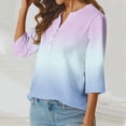 thumbnail image 6 of Jewelreauty Women Tunic Tops Casual Notch Neck Elbow Length Button T-Shirts Summer Trendy Tee, 6 of 6
