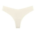 thumbnail image 3 of Elainilye Fashion Seamless Underwear for Women Sexy Traceless Ice Silk V-waist Thong Underpants No Show Panties Briefs,White, 3 of 3